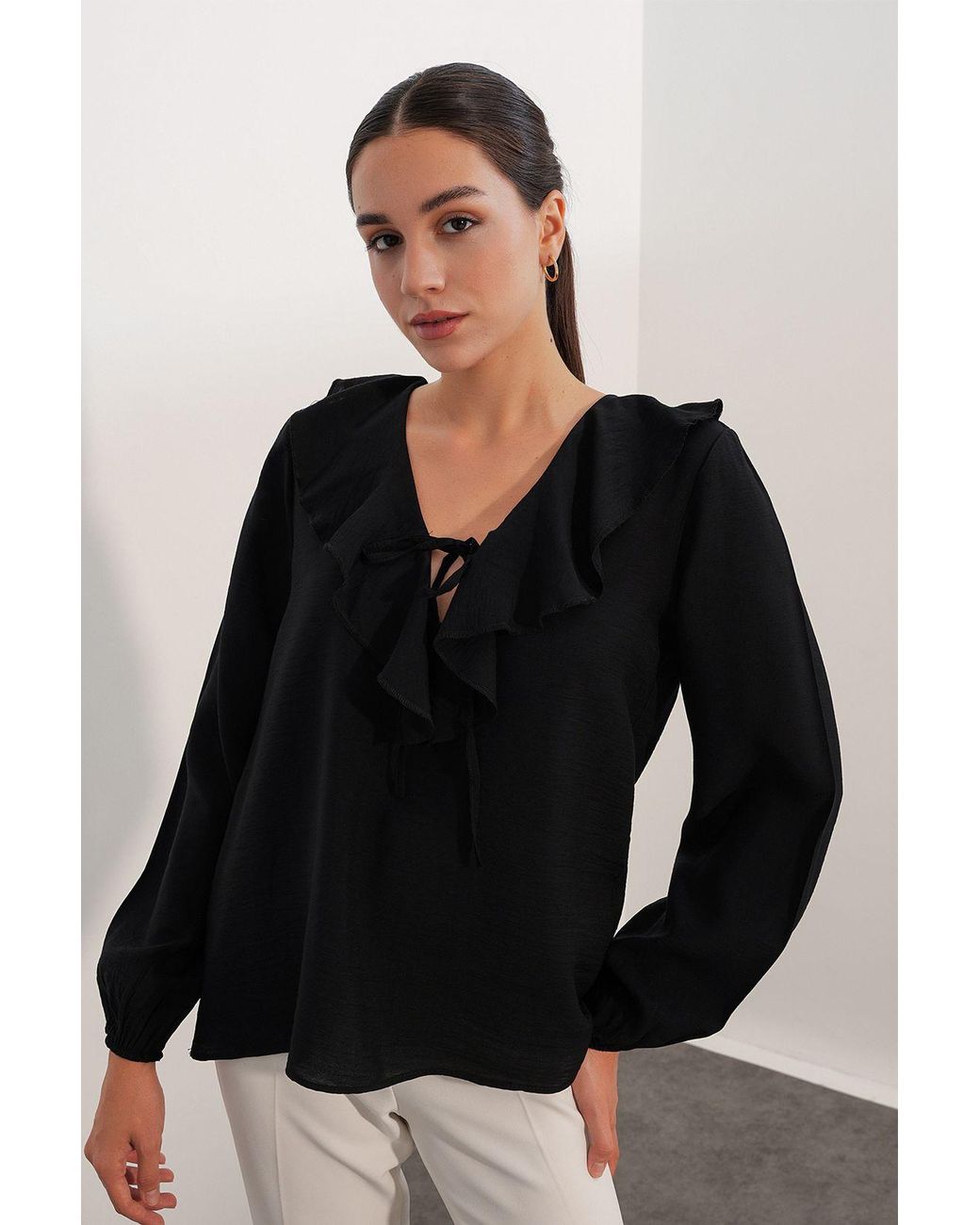 Bigdart Black Viscose Blend Blouse