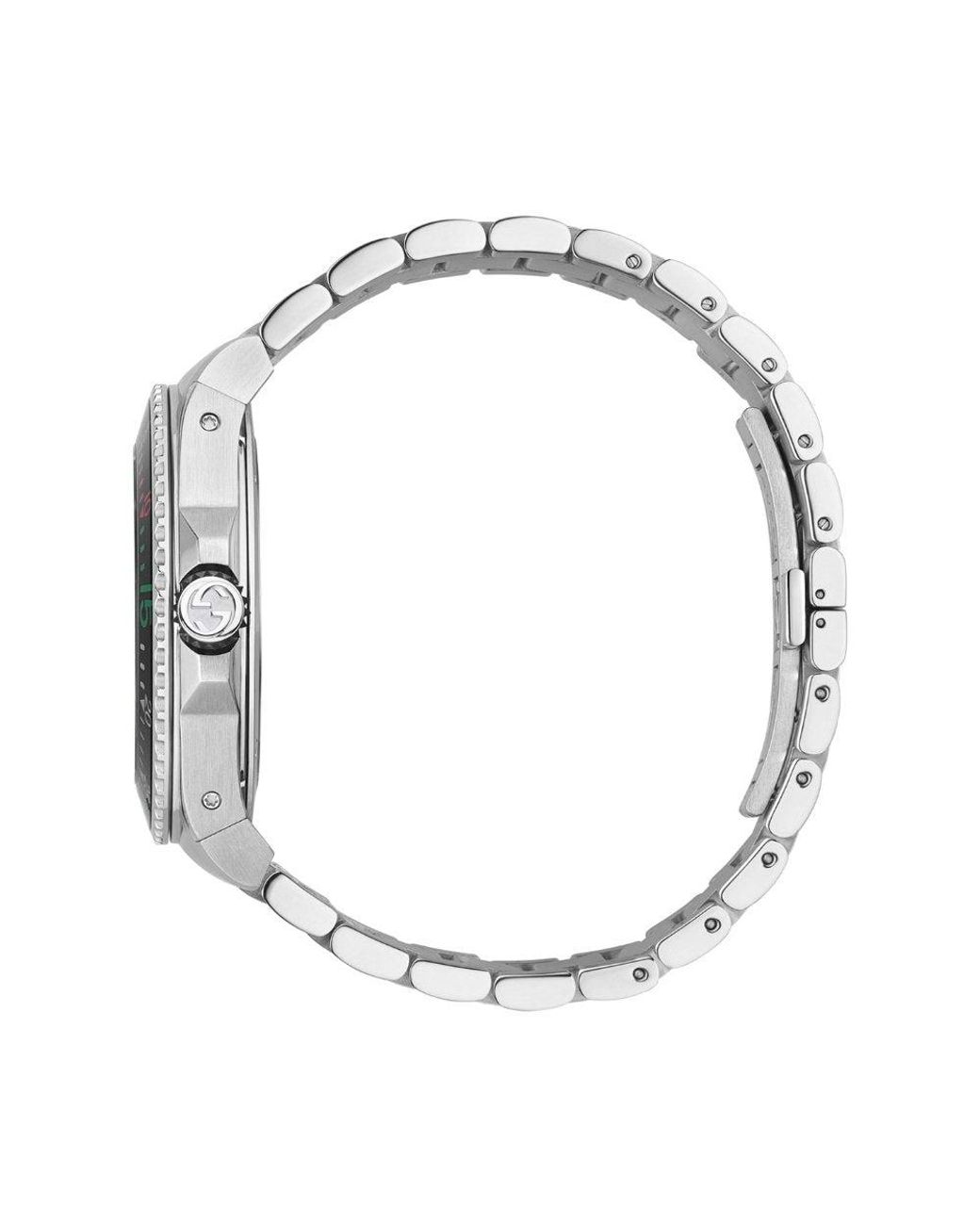Gucci Ya136218 Zwarte Slangenwijzerplaat Herenhorloge in het Metallic voor heren
