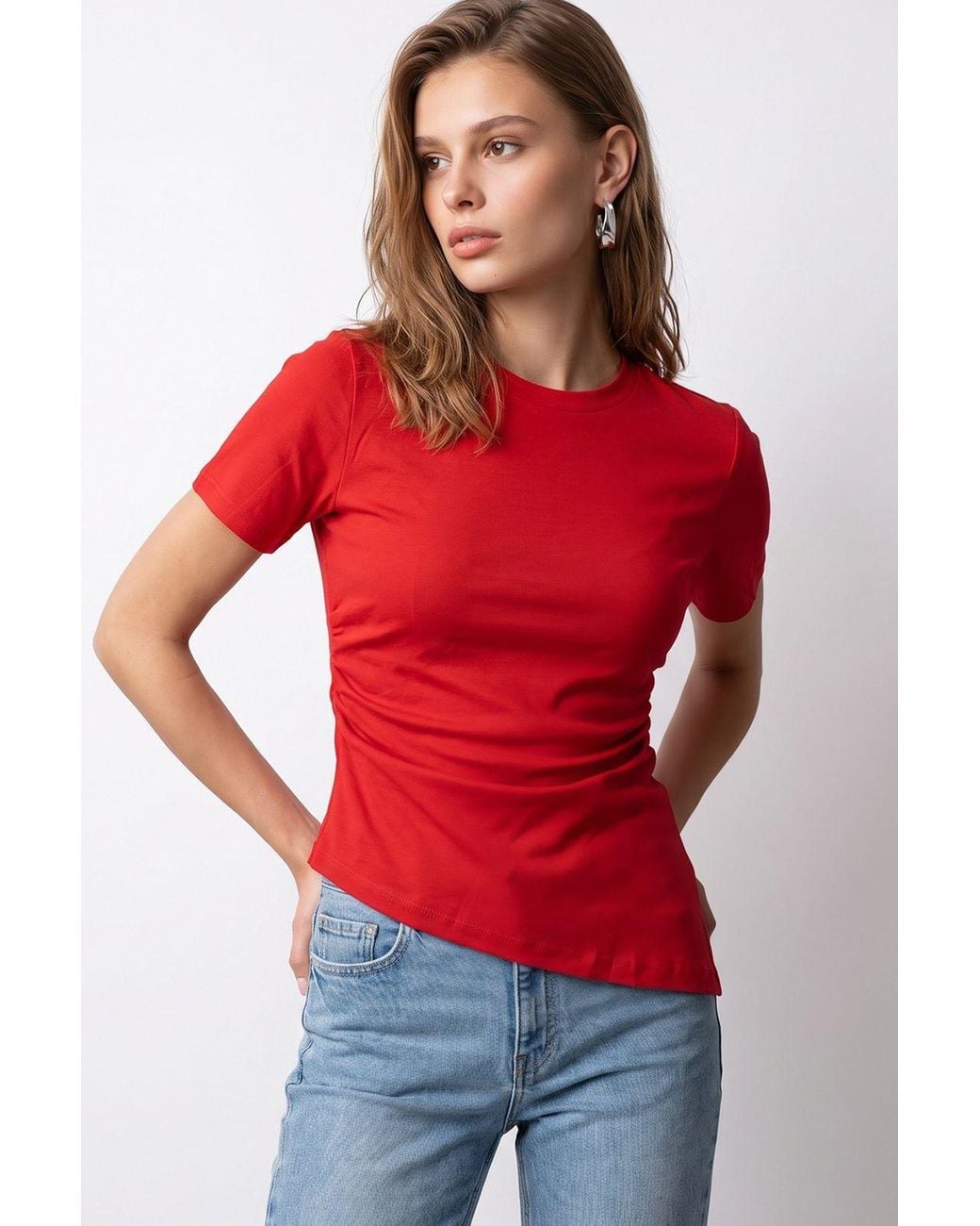 MixRay Red Cotton Blouse