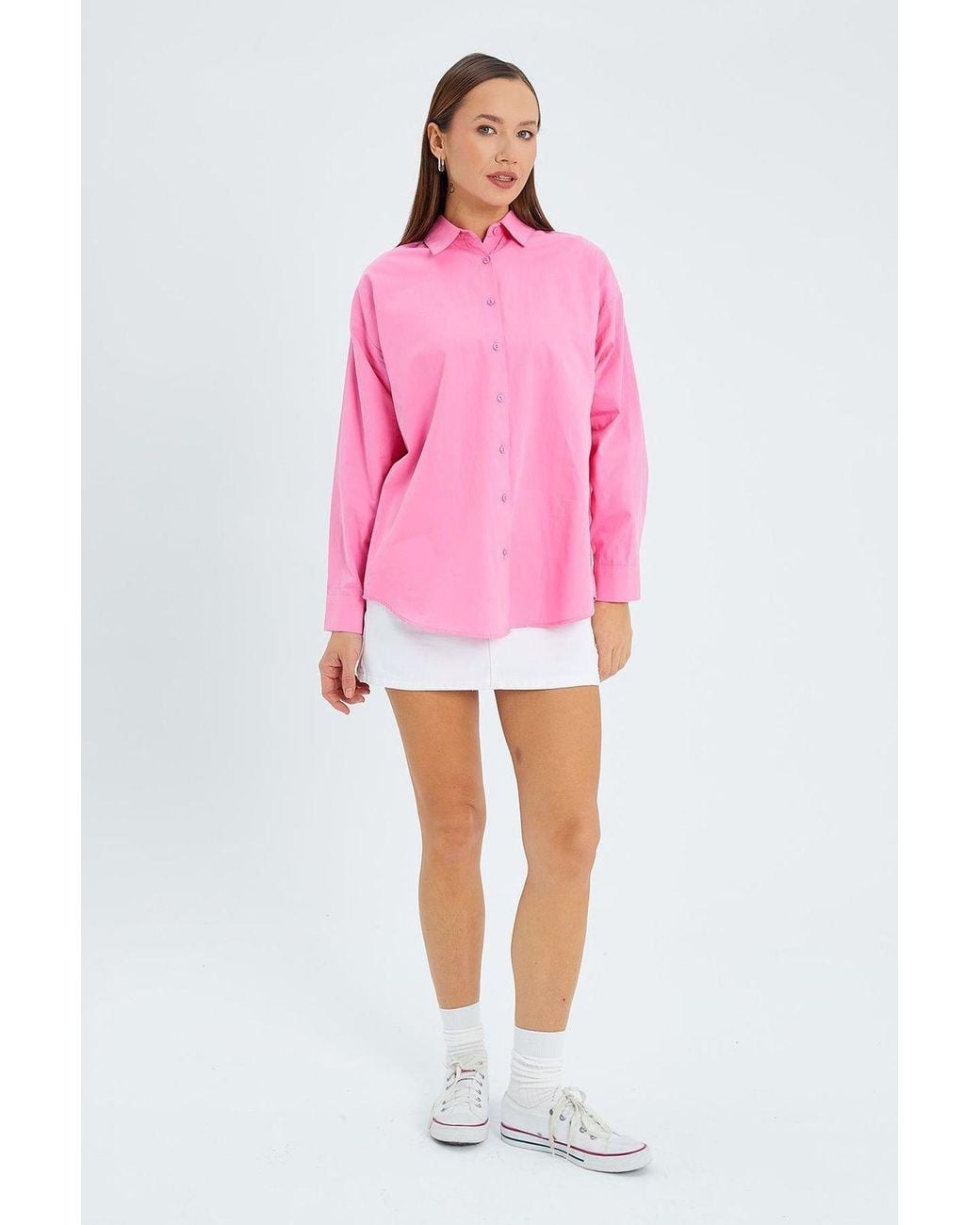 MixRay Pink Long Sleeve Cotton Shirt