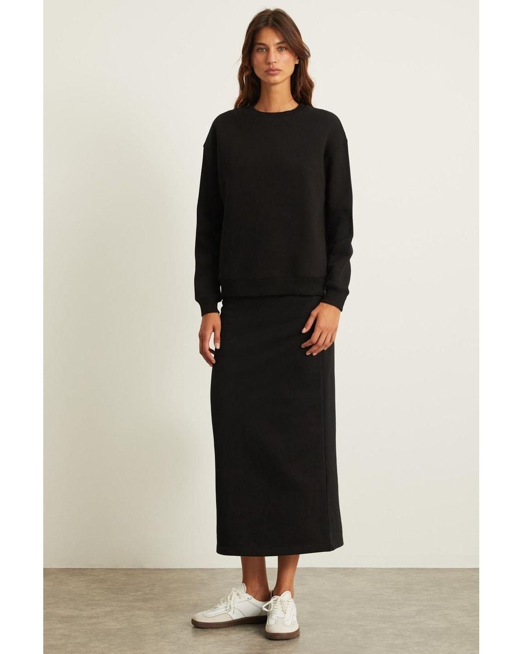 Grimelange Black Oversized Crew Neck Sweatshirt