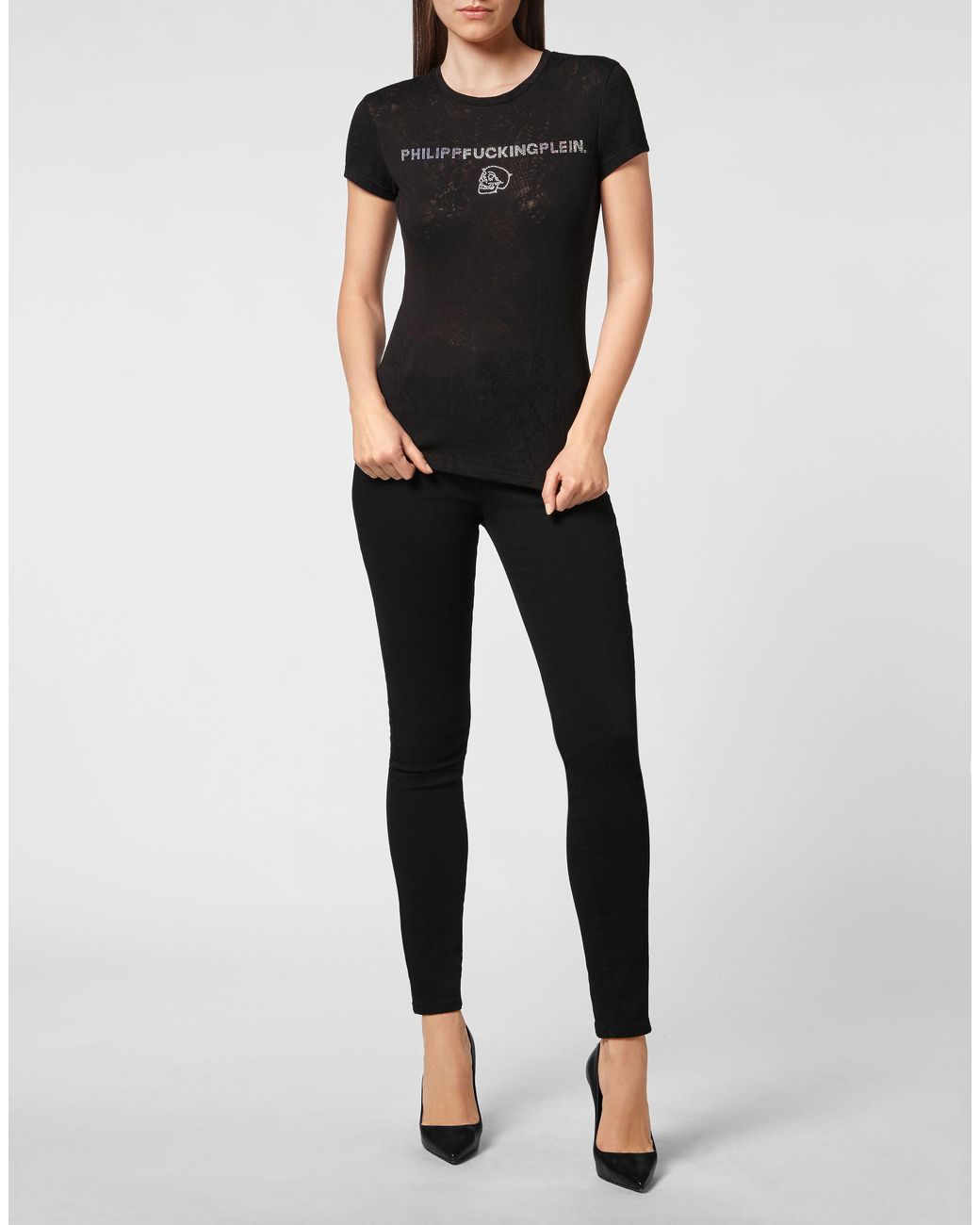 Philipp Plein T-Shirt Ronde Hals in het Black