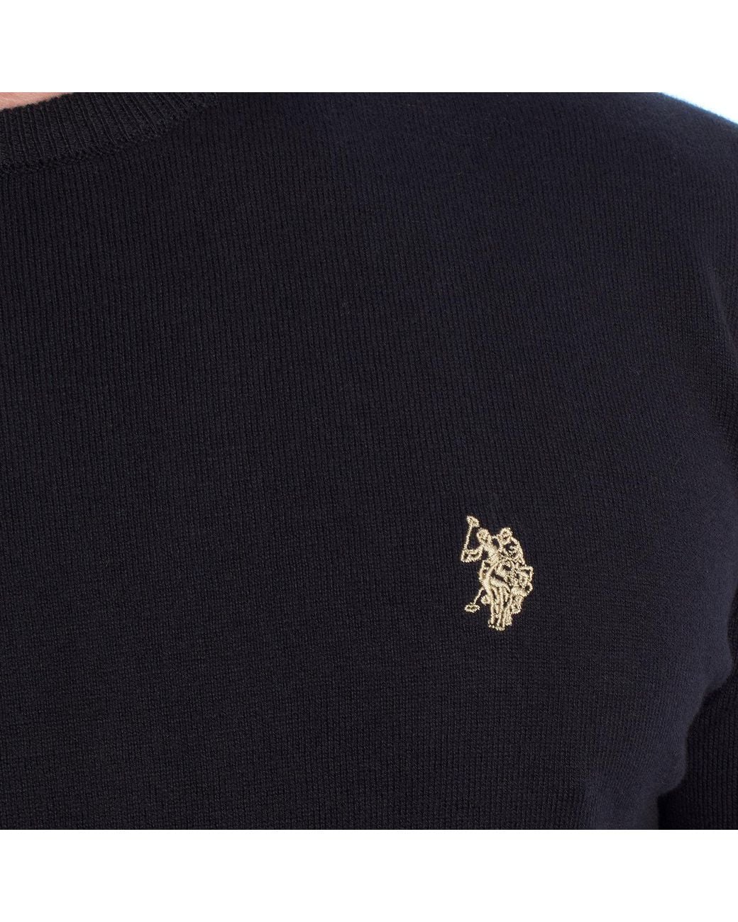 U.S. POLO ASSN. Blue Round Neck Knit Sweater Us40173038 for men