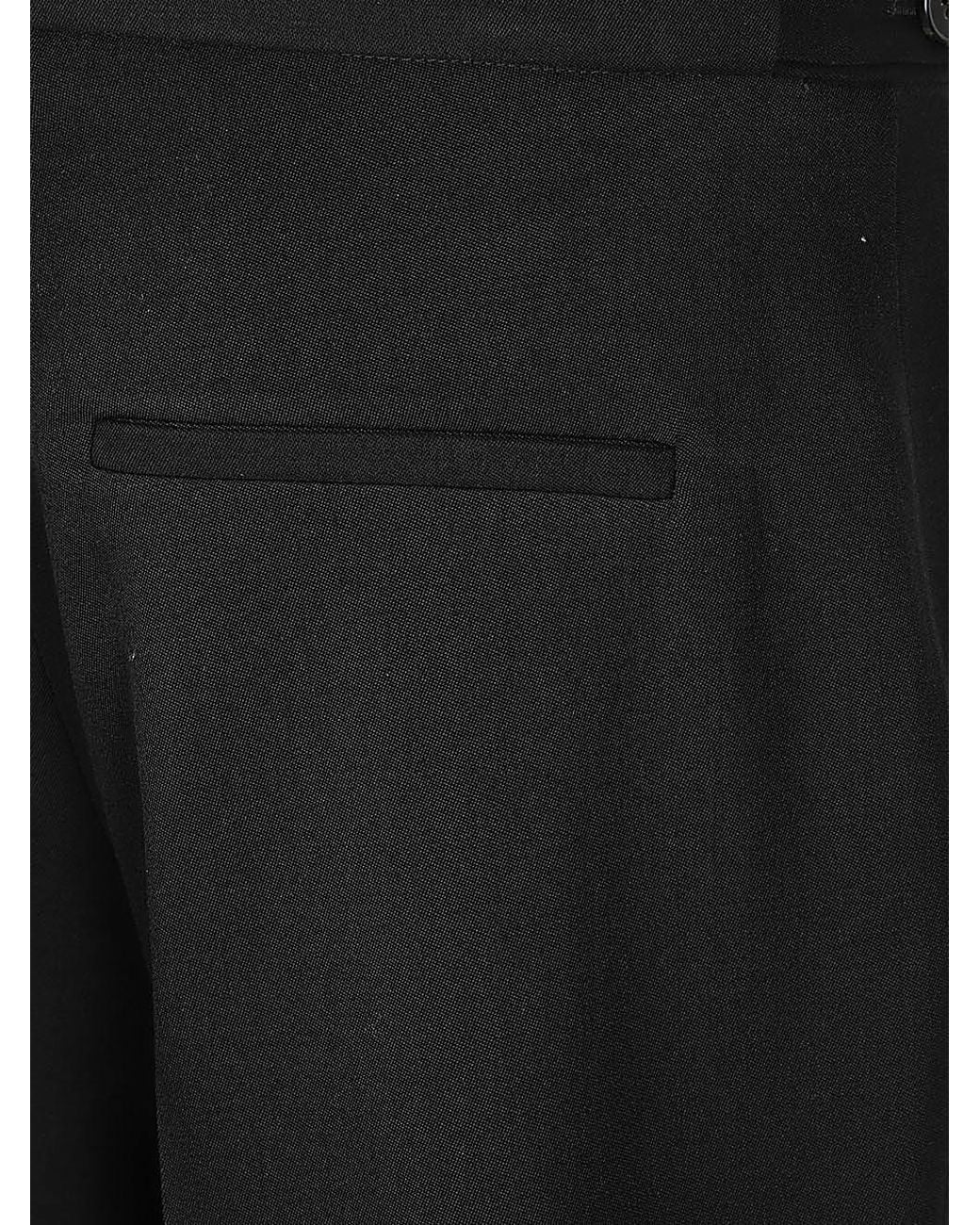 The Row Wollen Rechte Broek in het Black