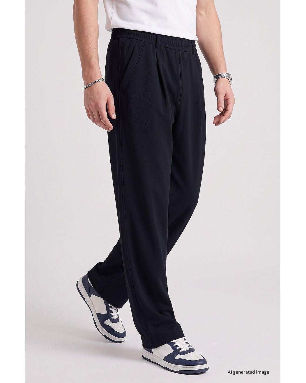 TOMMY LIFE Blue Straight Leg Pants for men