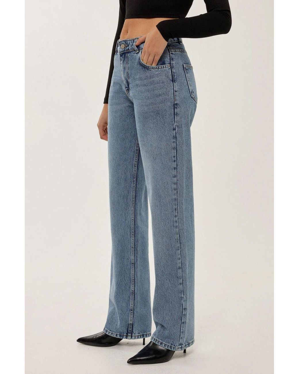 Hiccup Blue Straight Leg Medium Rise Jean
