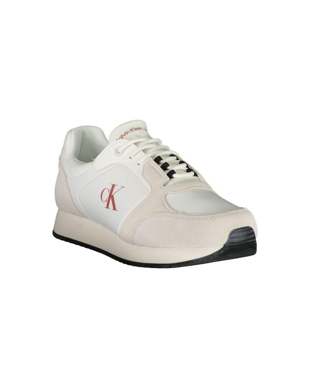 Calvin Klein Leather Sneaker in White für Herren