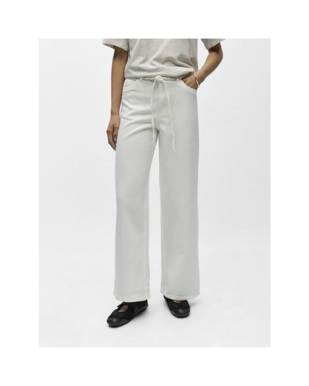 Object Objrosie Mw Wide Jeans Noos in het Gray