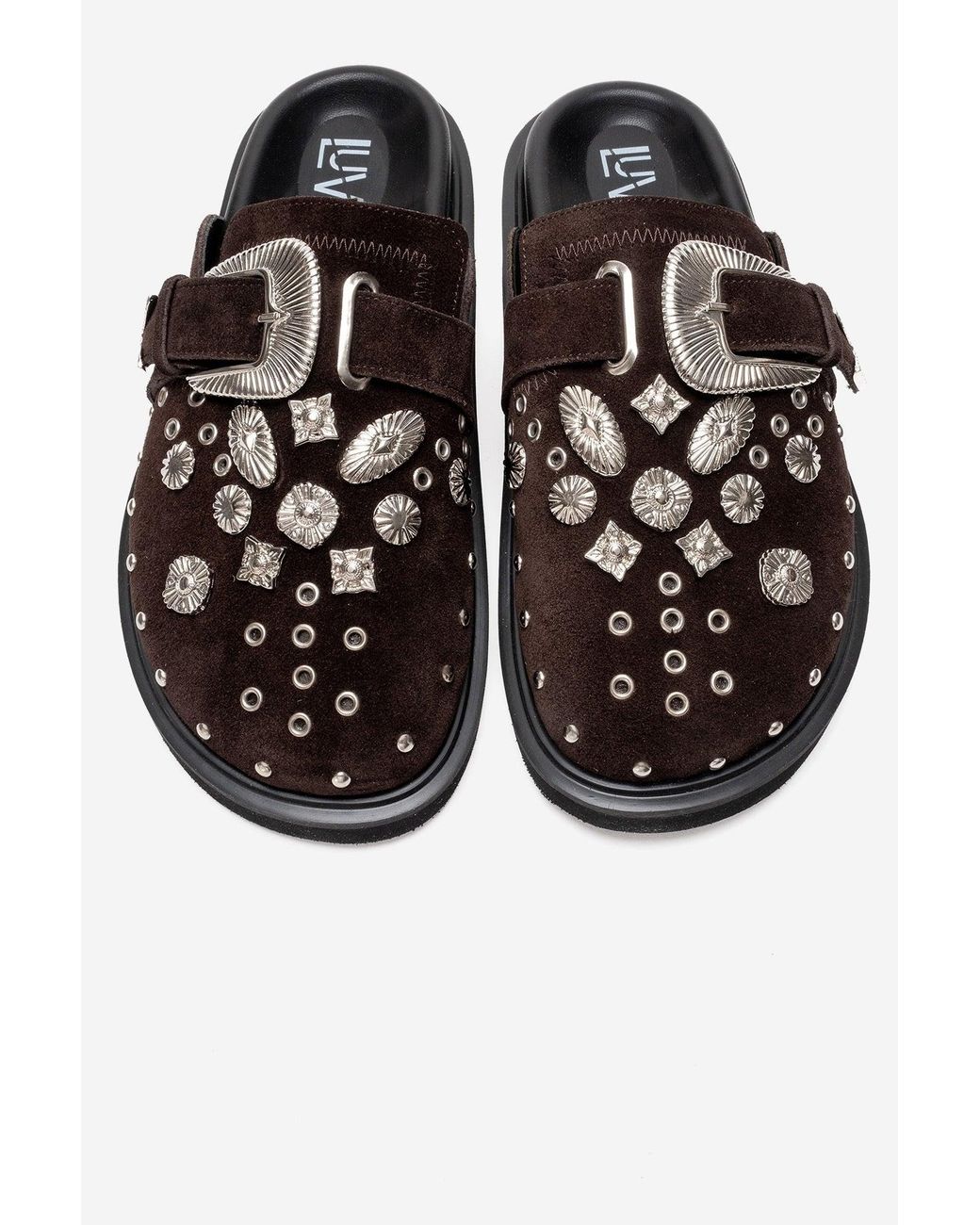 Forever & Always Shoes Maril Leren Gesp Sandaal in het Black