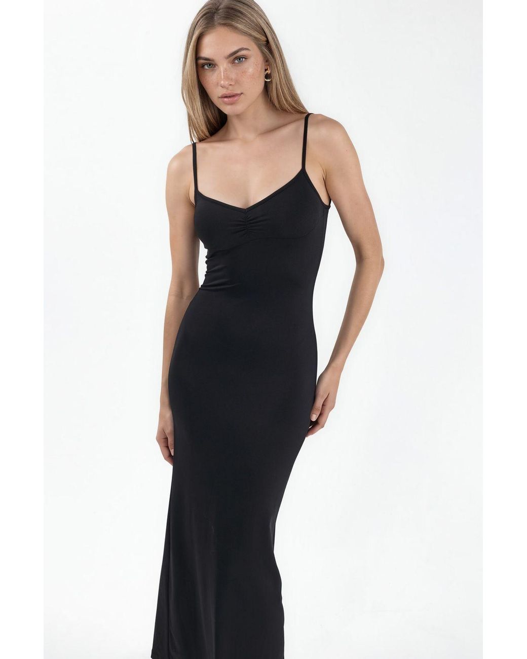 Busem Black Sleeveless Midi Slip Dress