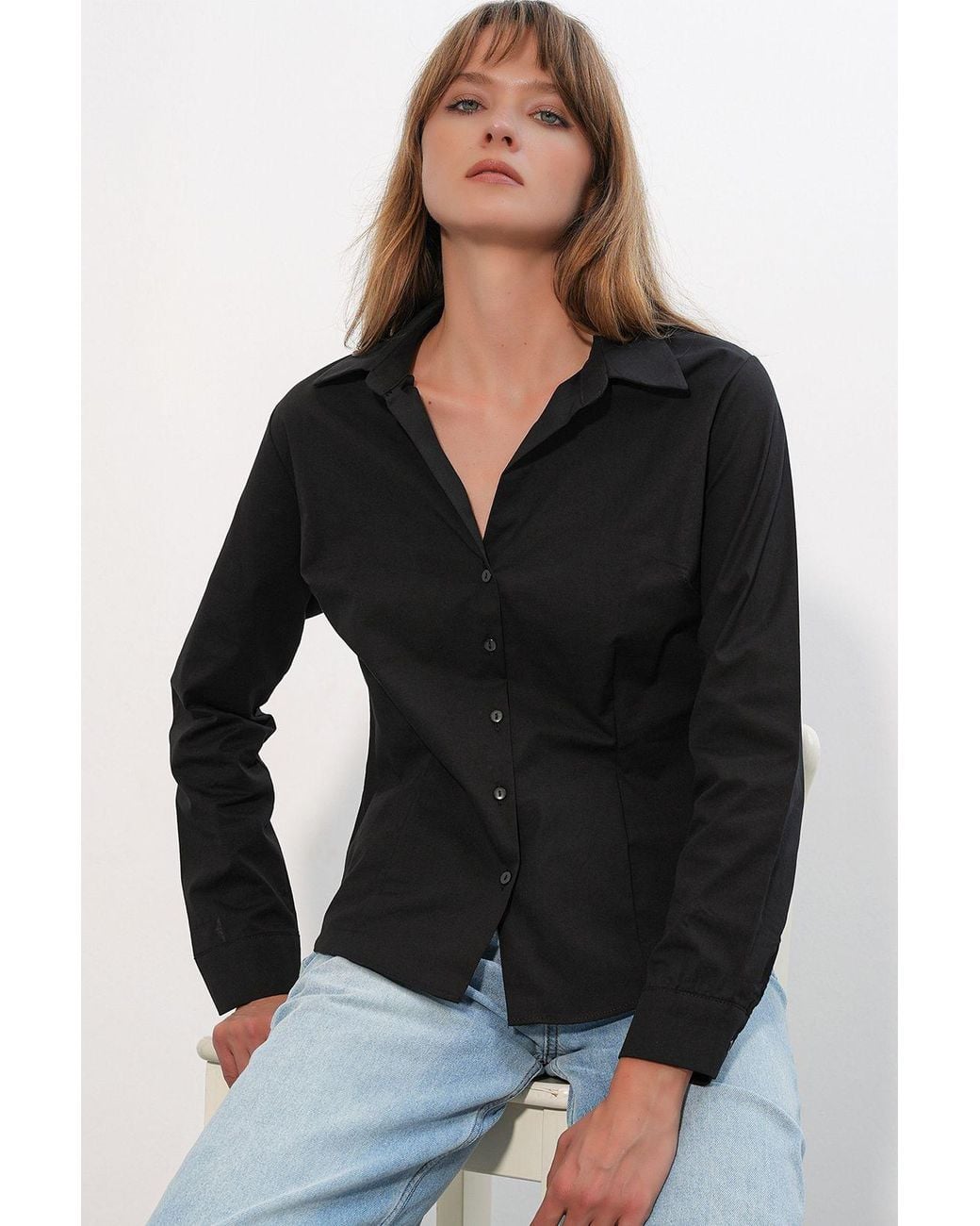 Bigdart Black Cotton Blend Shirt