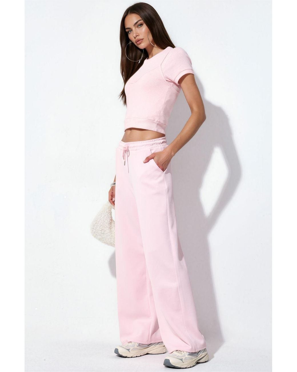Busem Pink Ribbed Drawstring Waist Pants