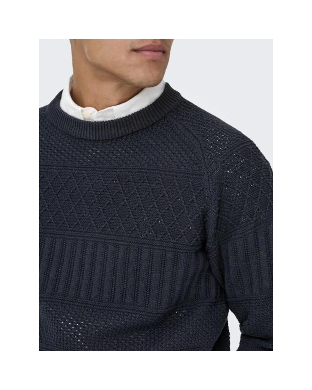 Only & Sons Onsalkan Reg Crew Knit in het Blue voor heren
