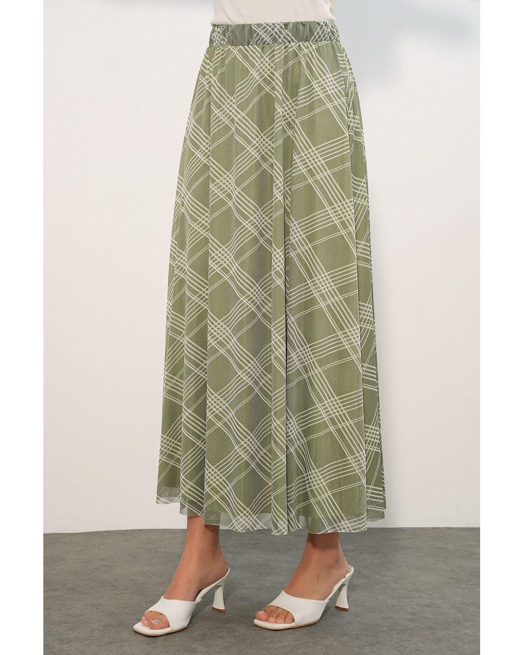 Bigdart Green Floral High Waist Maxi Skirt