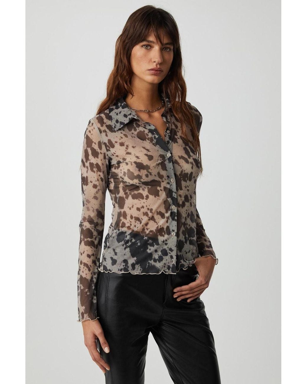 Grimelange Multicolor Classic Long Sleeve Button Shirt