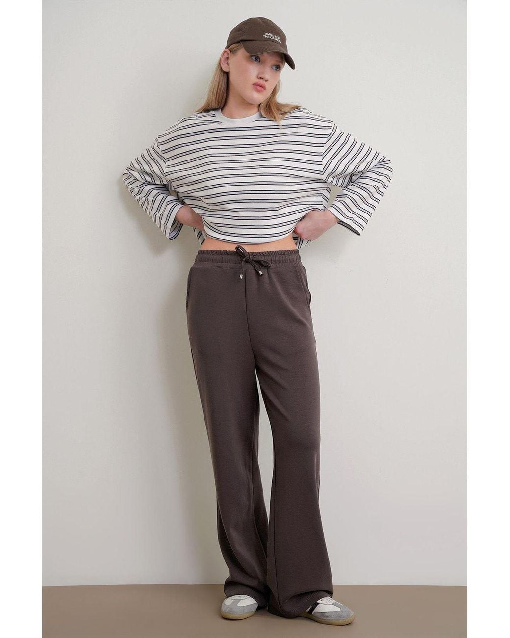 MixRay Gray High Waist Pull On Straight Leg Pants With Pockets