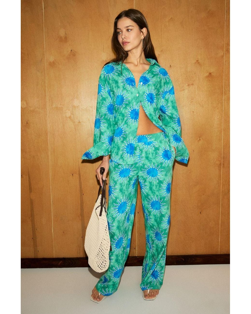 Grimelange Blue Straight Pull-On Pants