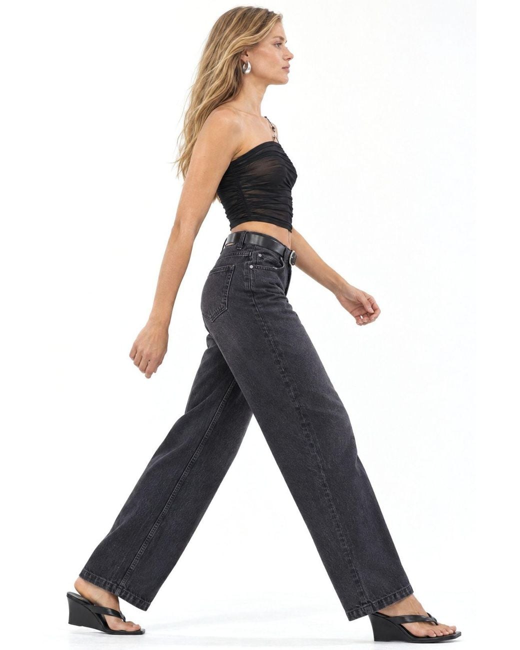 Squalo Black Cotton Pants