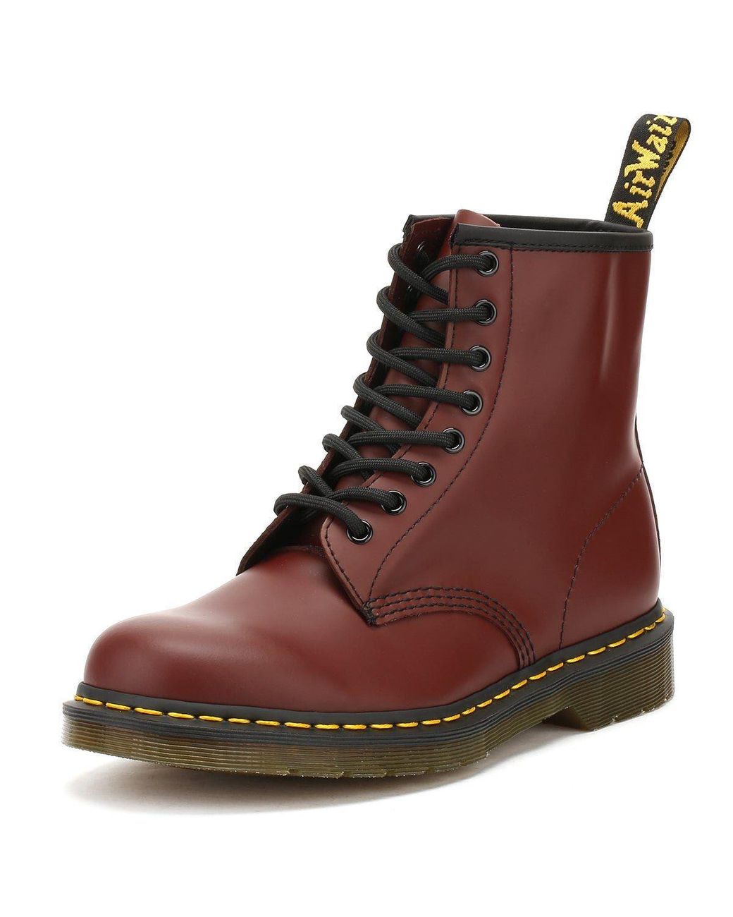 Dr. Martens Shop Voor 1460 Gladde Vrouwelijke Kersenrode Leren Laarzen in het Red