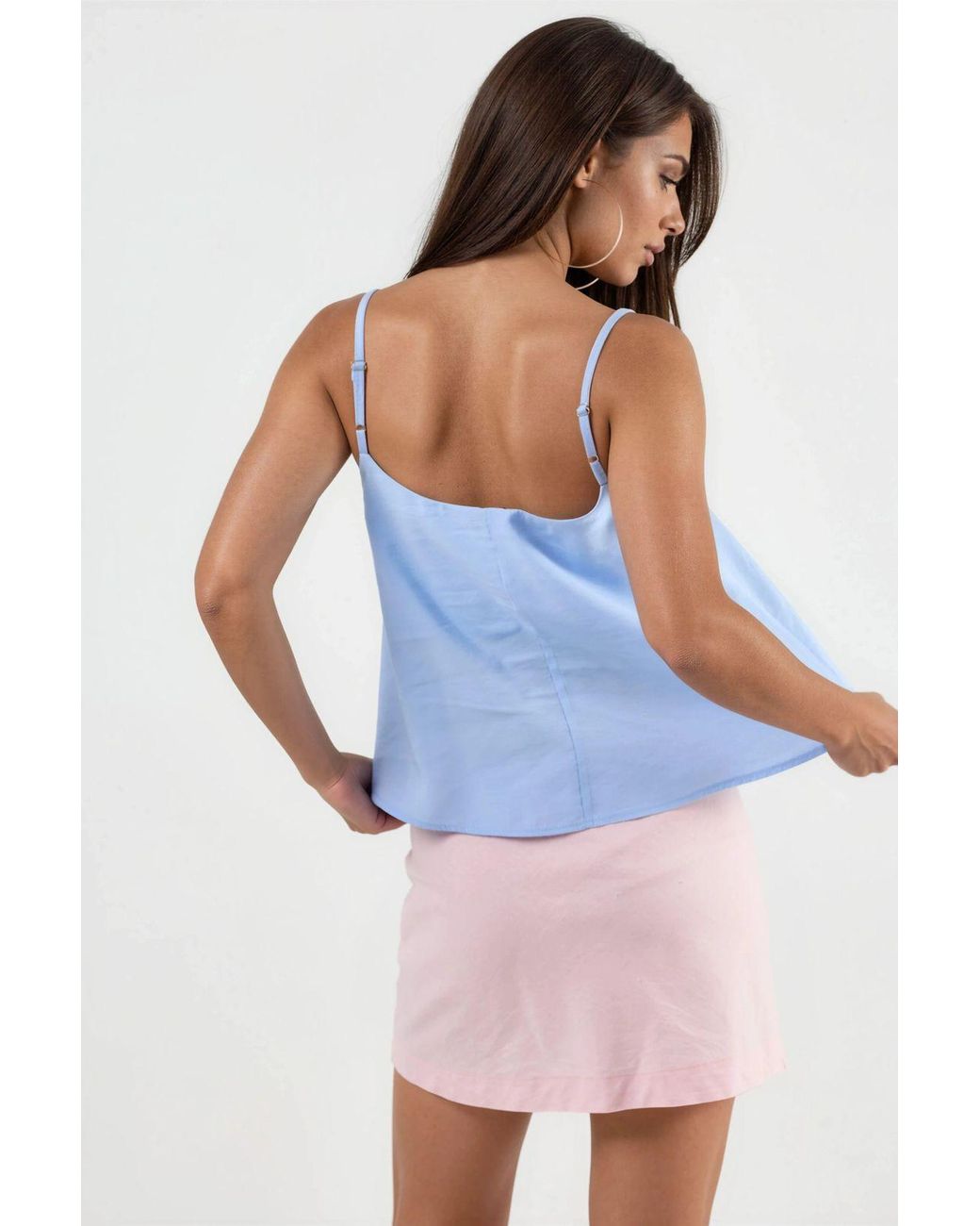 Busem Blue Square Neck Crop Top