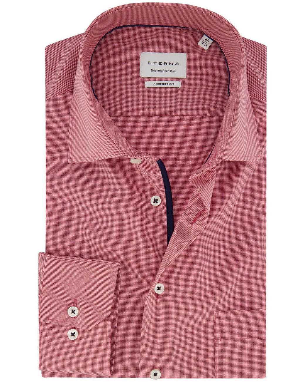 Eterna Overhemd Met Witte Knopen Met Borstak in het Pink voor heren