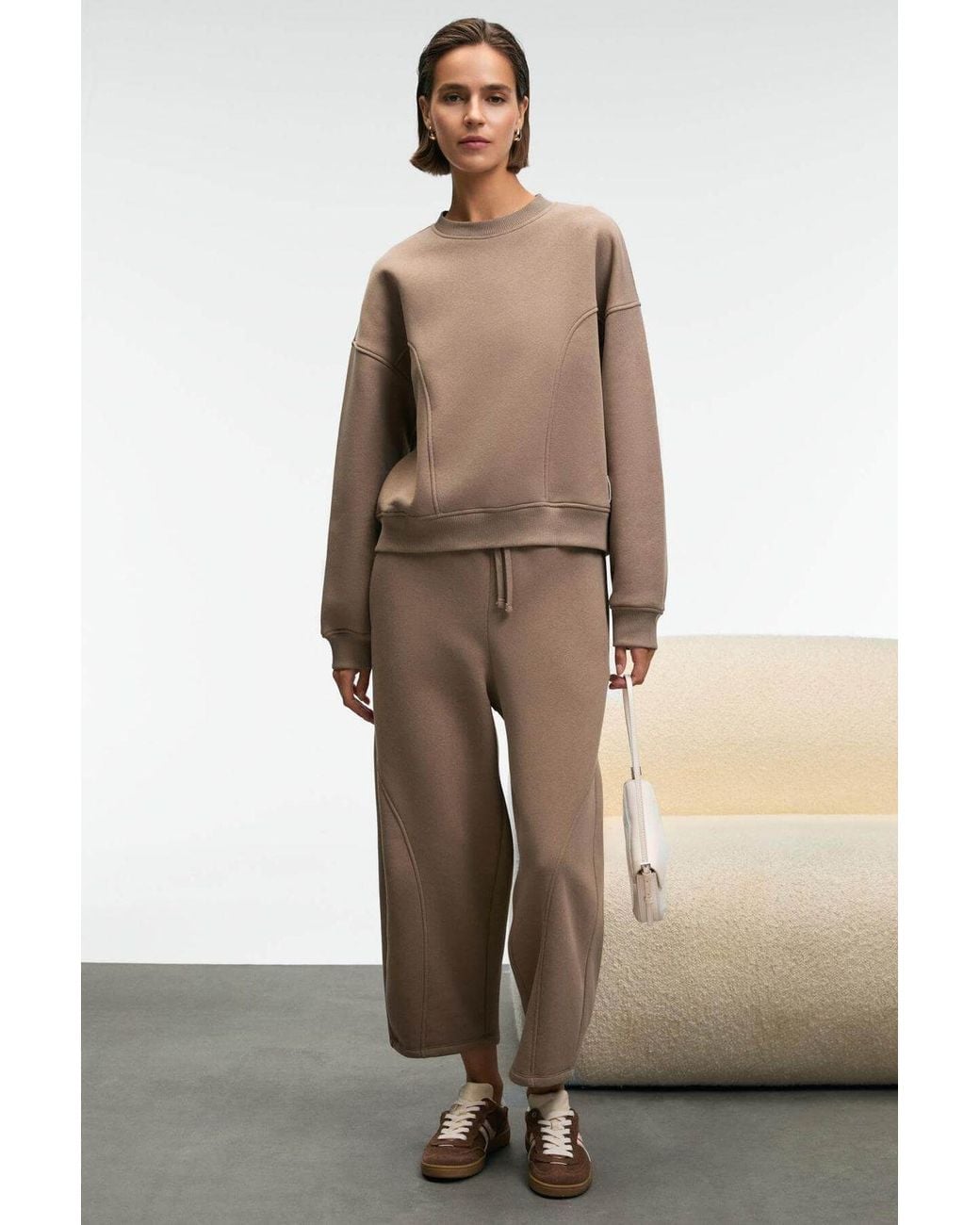 Grimelange Natural Wide Leg Oversized Joggers