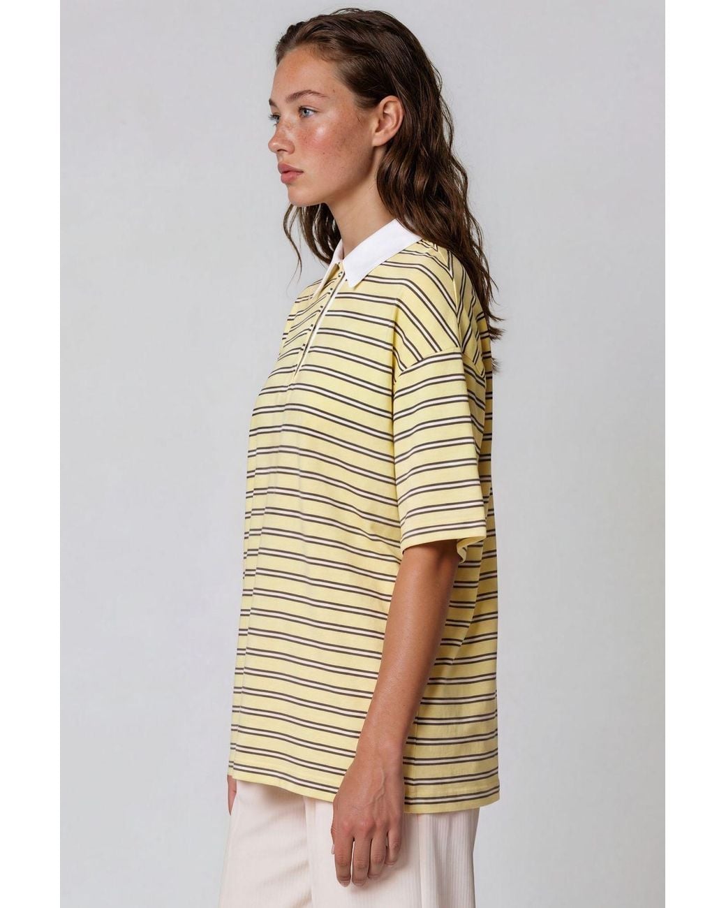 Busem Green Striped Cotton Polo T-Shirt