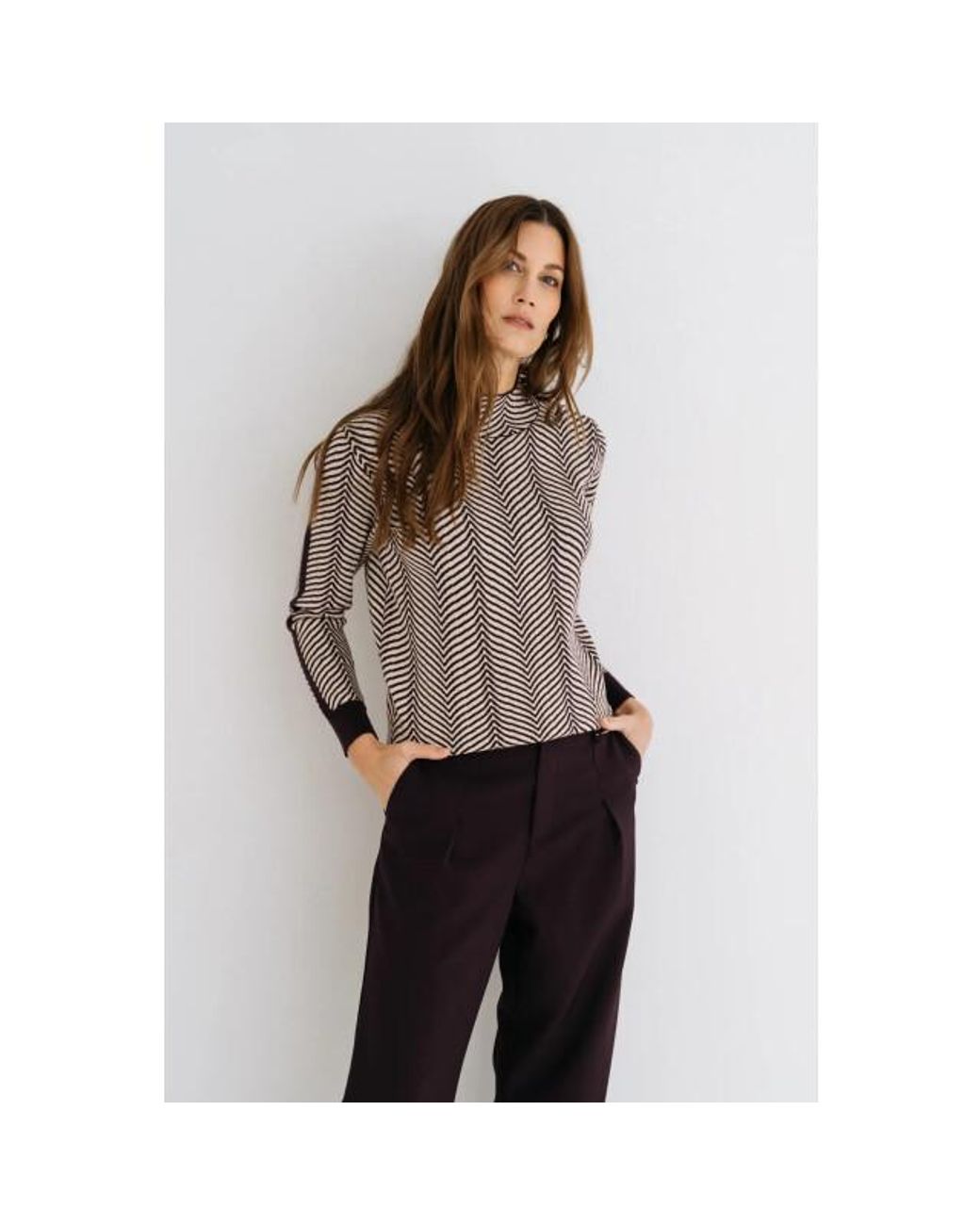 Maicazz Wi25.70.213 Lyler Pullover Sand in het Gray