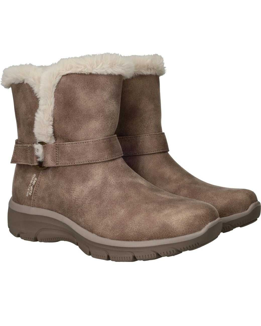 Skechers Brown Slip-Ins Relaxed Fit Vegan Boots