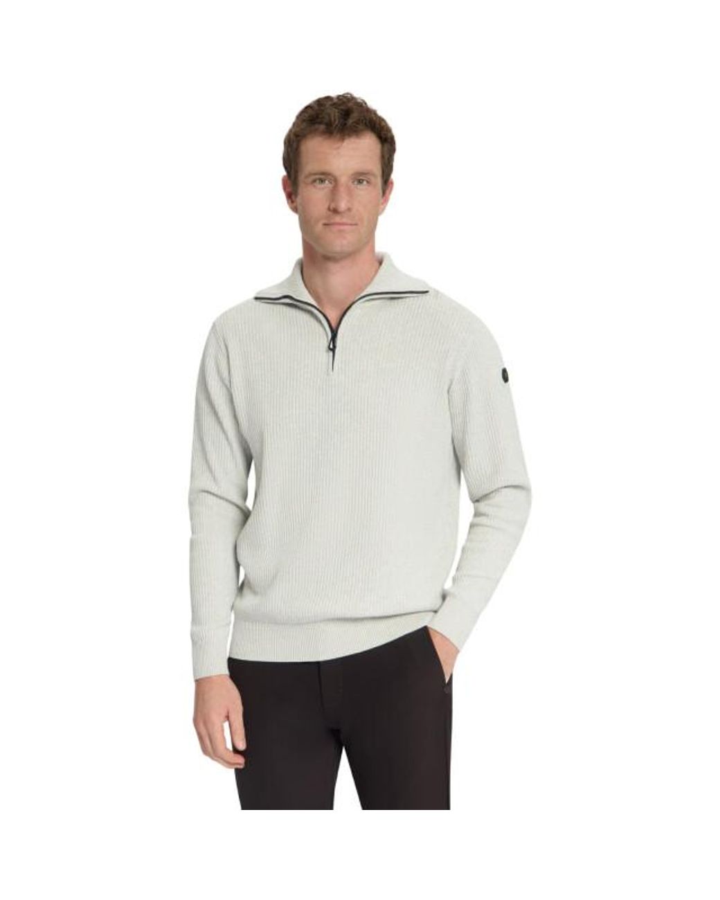 No Excess Pullover Half Zip Wing Collar Tuck Light Mela in het Gray voor heren