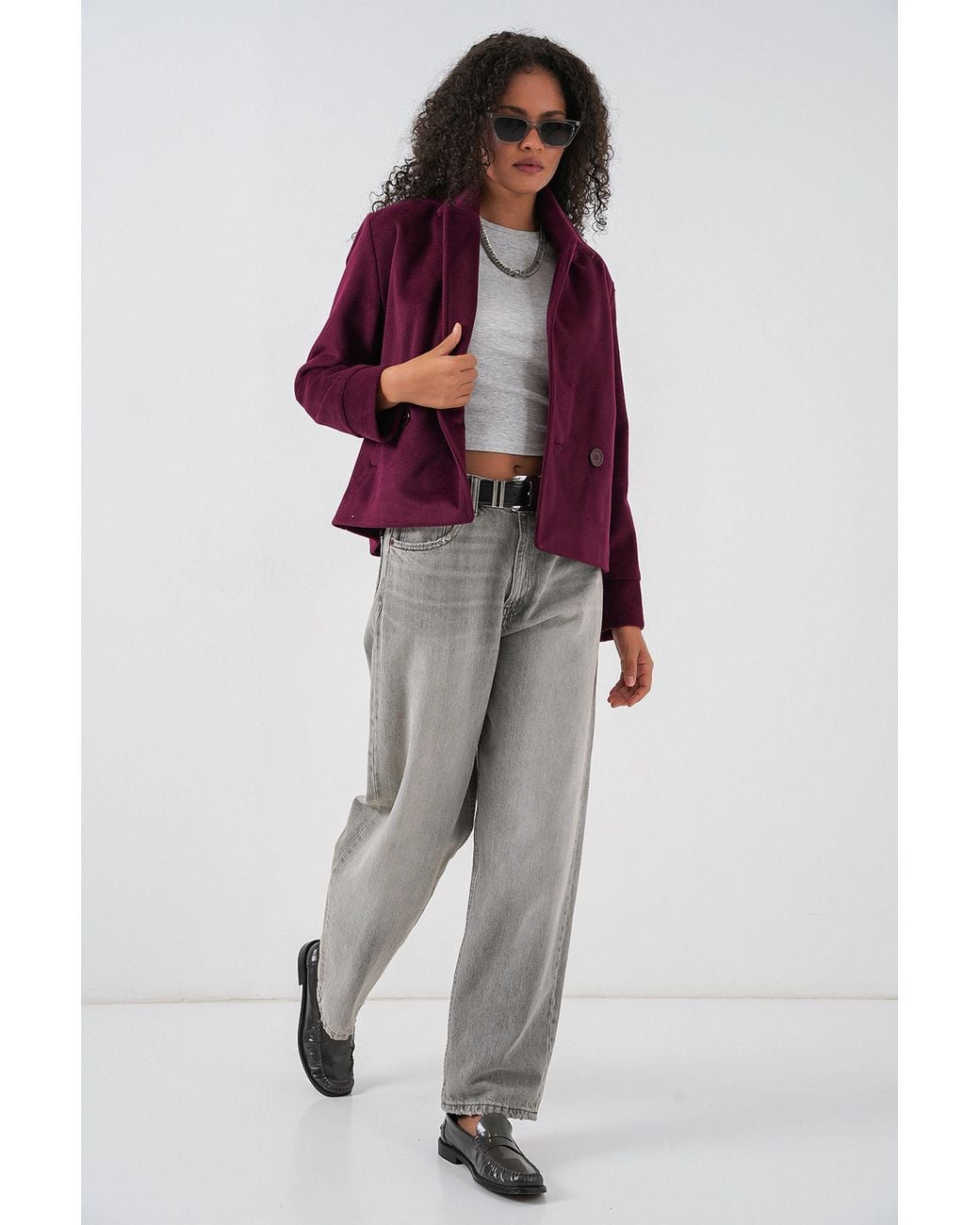 Bigdart Textured Double Breasted Jacket