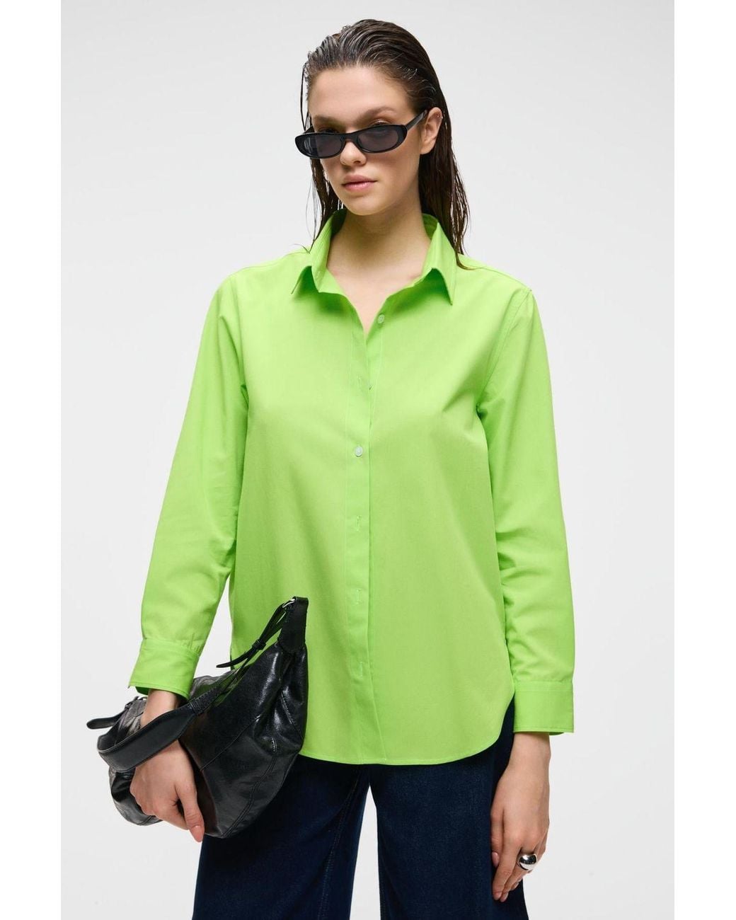 Grimelange Green Oversized Long Sleeve Shirt
