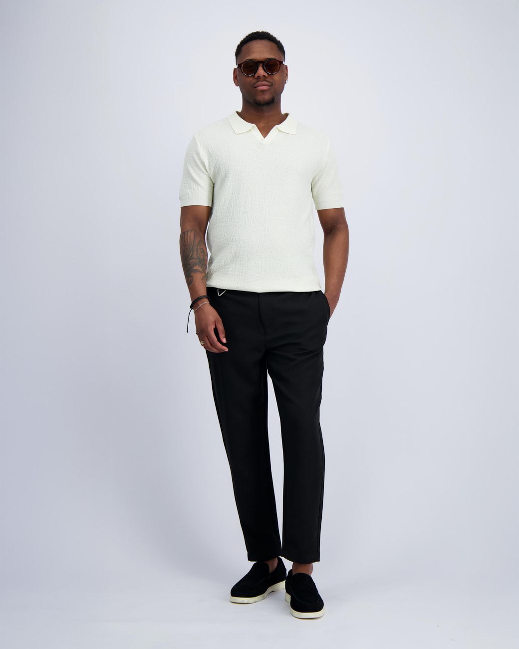 BLACK BANANAS Soft Touch Polo in het White voor heren