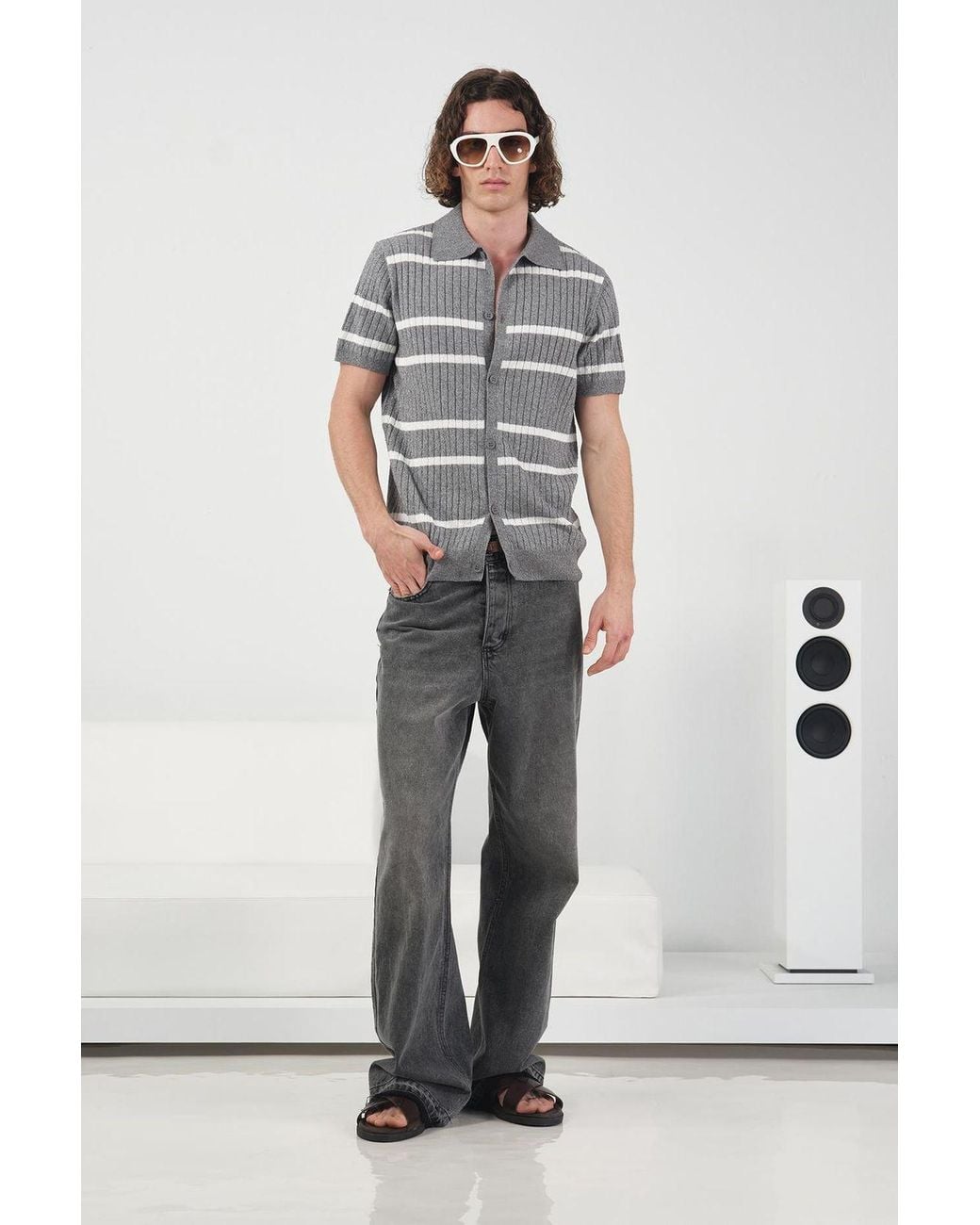 Giesto Gray Cotton Shirt for men