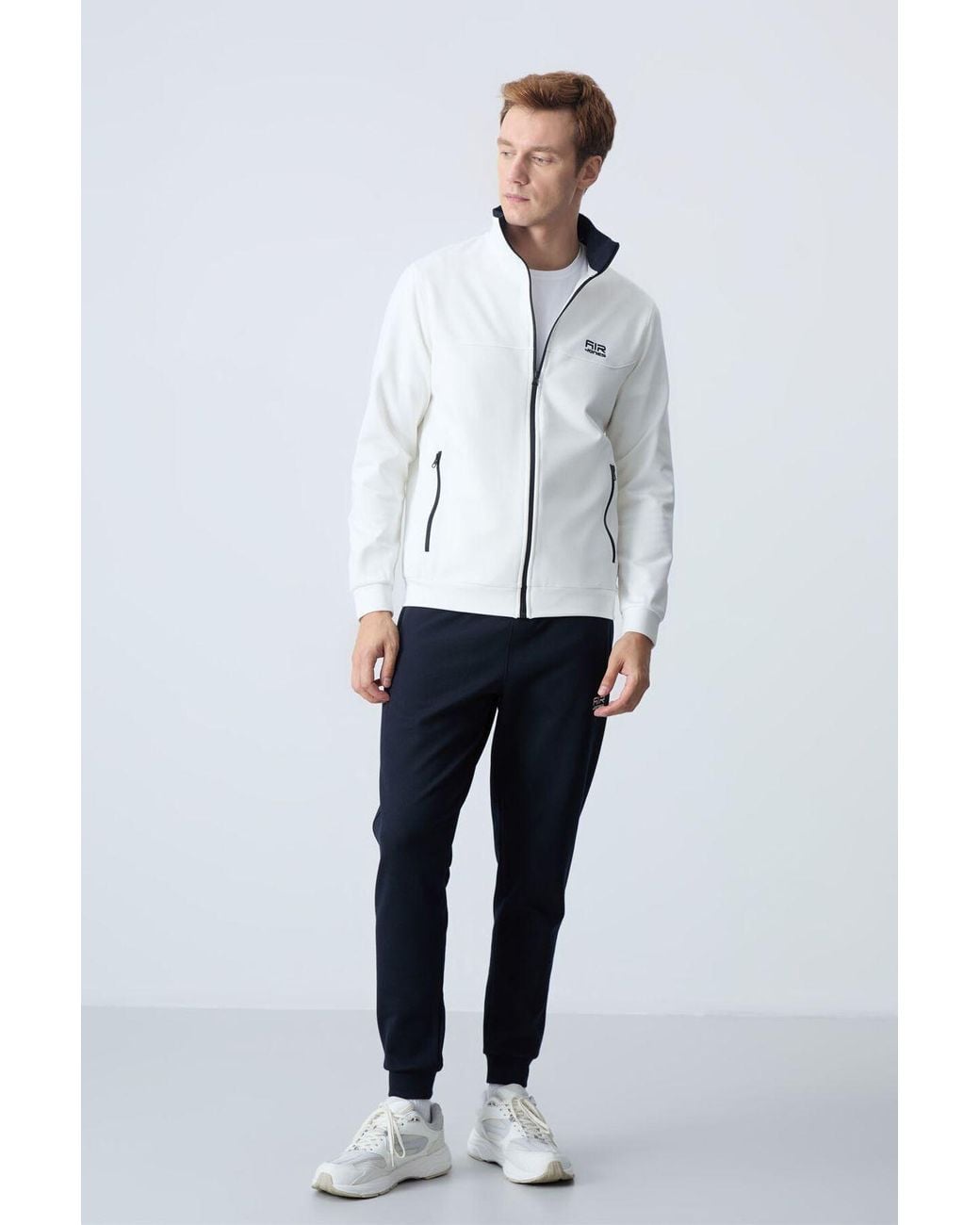 TOMMY LIFE White Fleece Sweatshirt And Pants Set for men