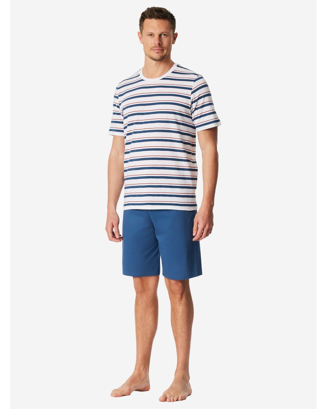 Schiesser Mannen Pyjama Casual in het Blue voor heren