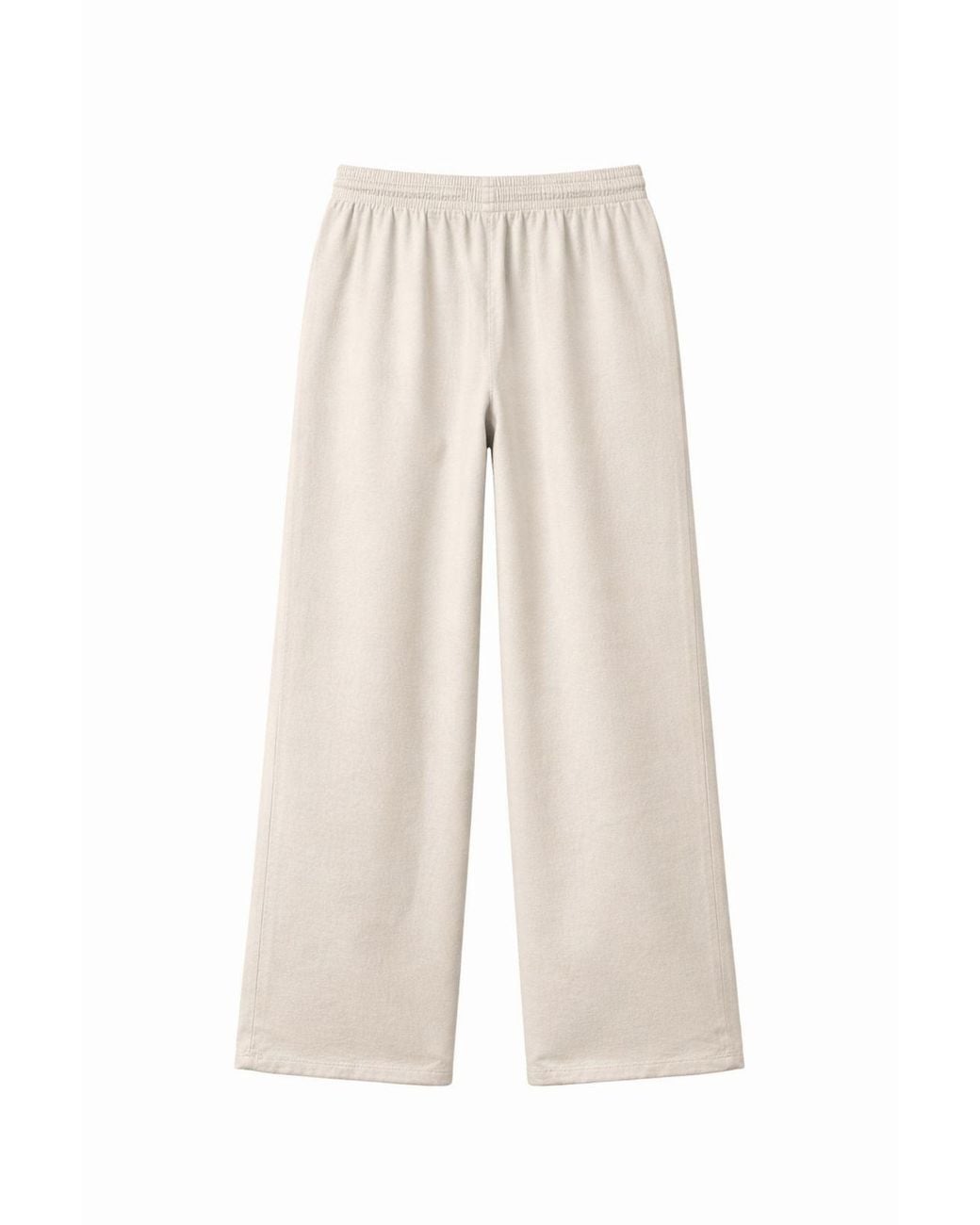 MixRay White Mid Waist Straight Leg Cotton Pants With Tie Closure