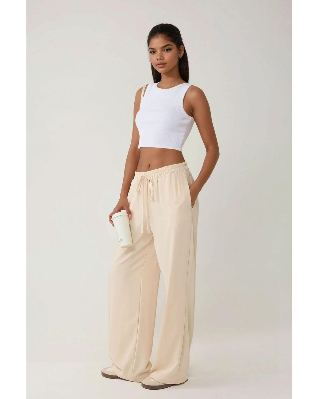 Hiccup Natural High Waist Wide Leg Pants