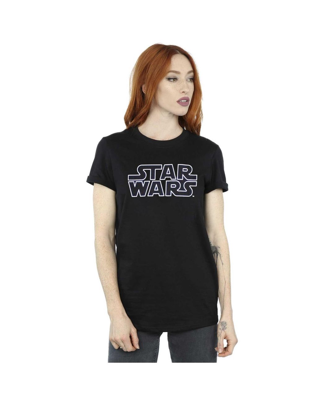 Star Wars Black Adult Logo T-Shirt