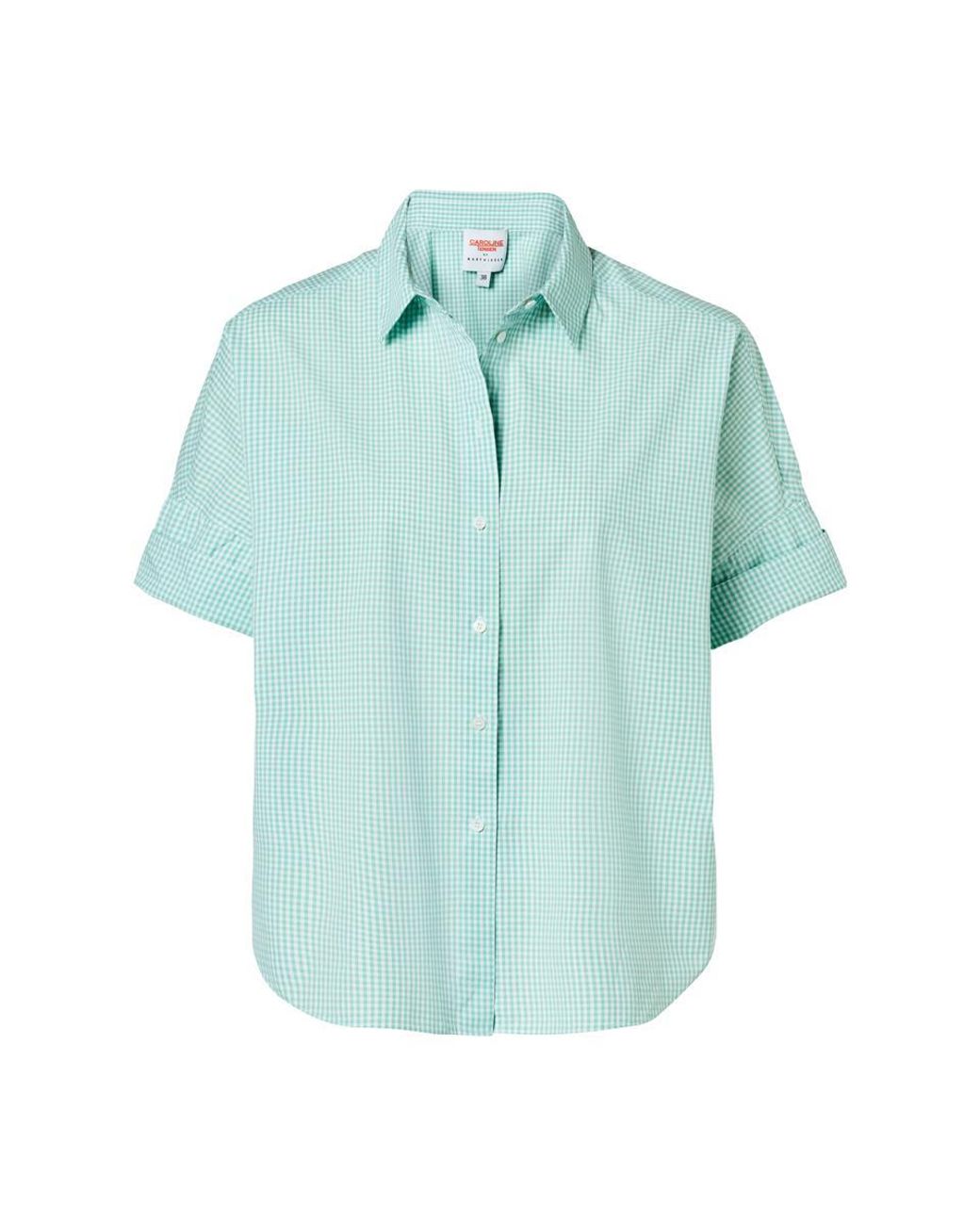 Mart Visser Caroline Tensen Leeds Oversized Check Blouse Wit Groen in het Blue