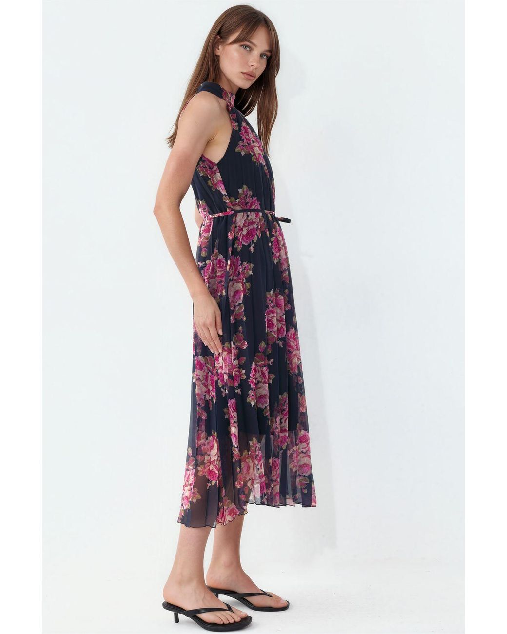 Busem Multicolor Floral Maxi Dress With Tie Detail