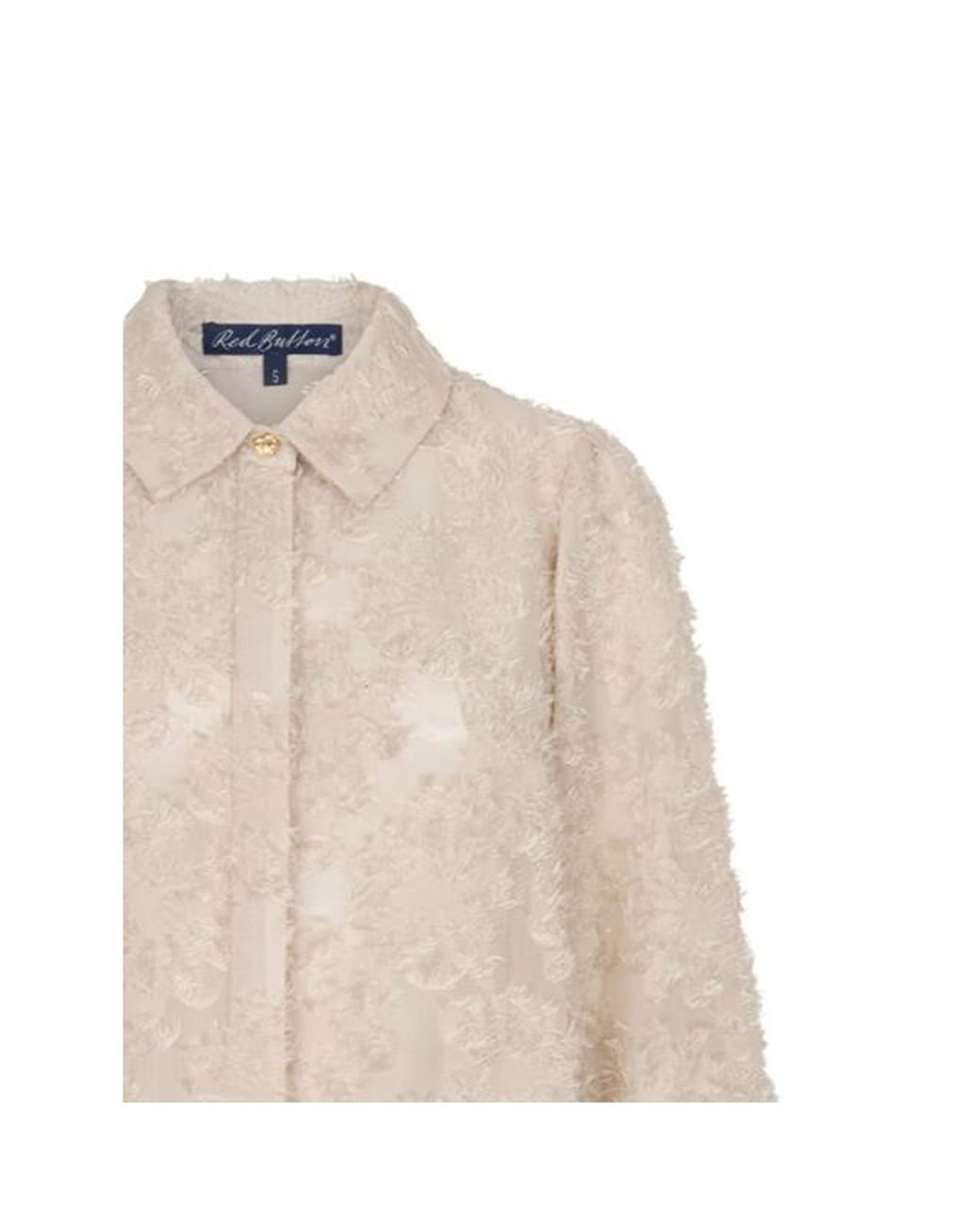 Red Button Rb Blouse Fringes Stone in het Natural