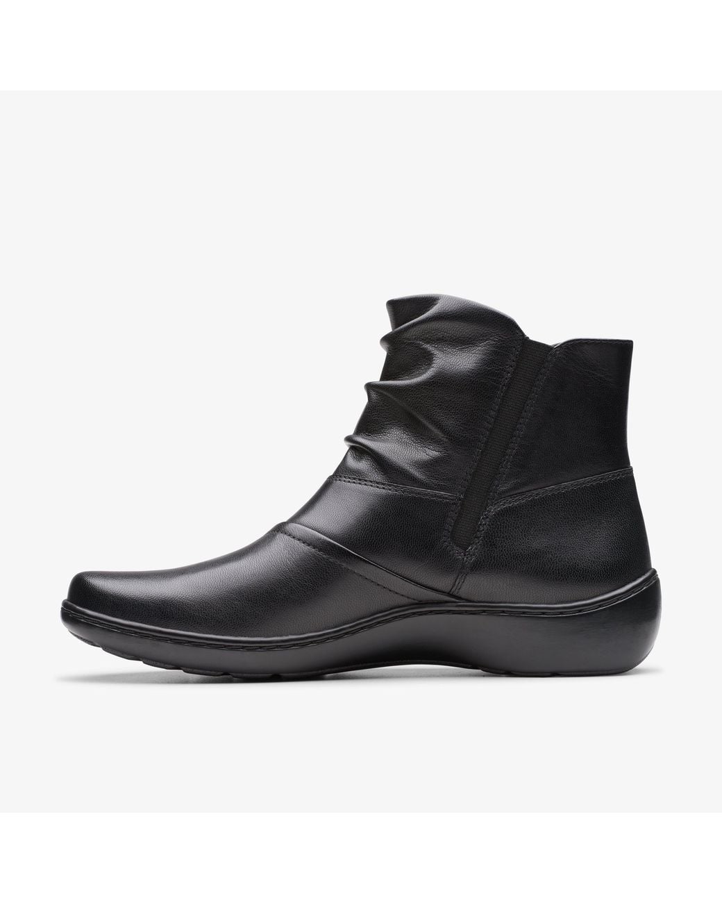 Clarks Black Cora Pace Leather Boots