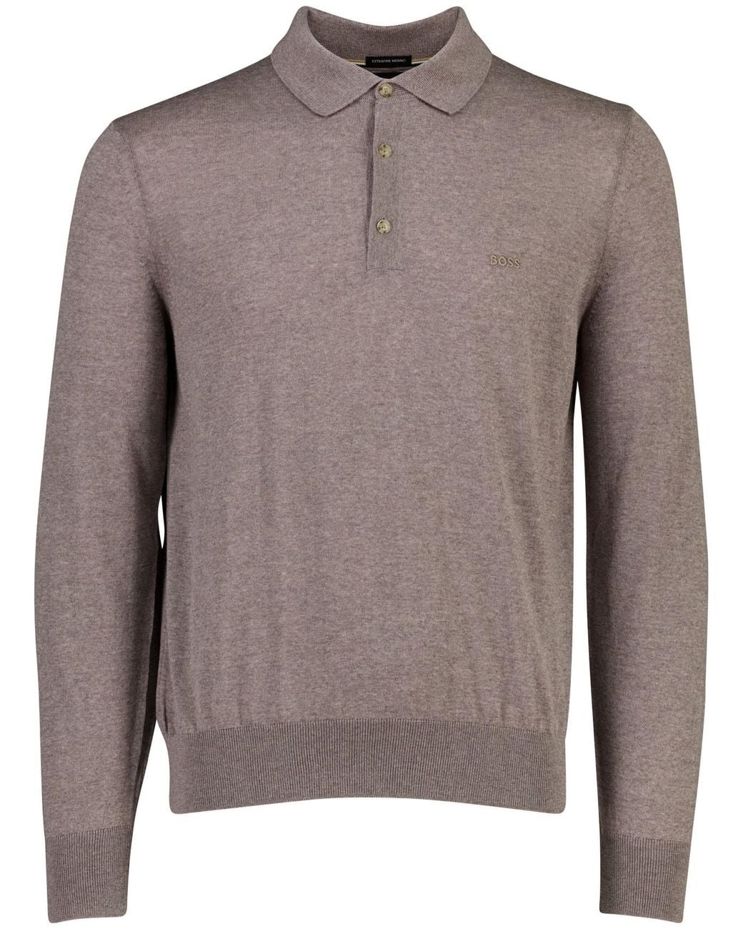 Boss Brown Wool Polo Shirt for men