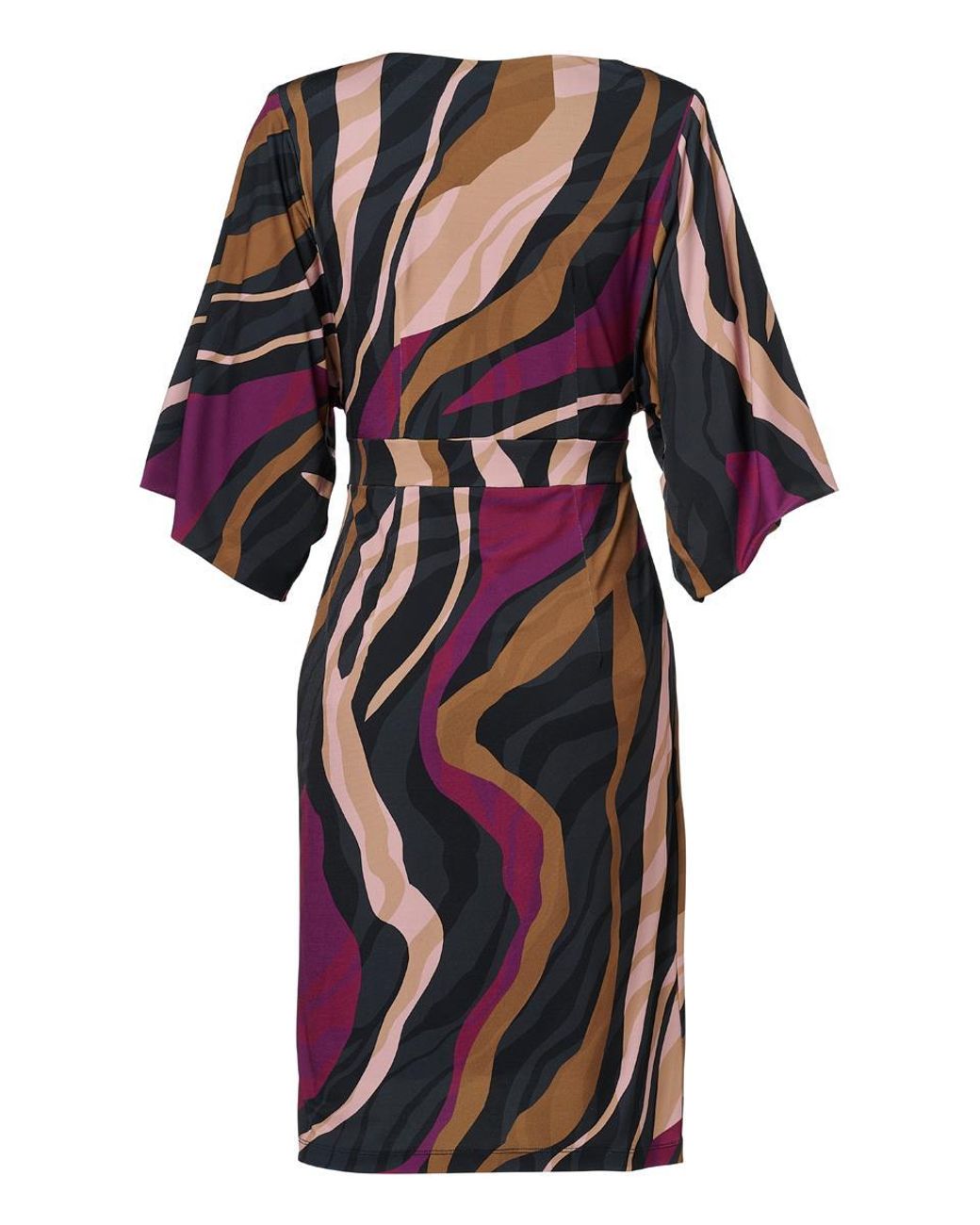 Mart Visser Milan Print Jurk Dark Berry in het Natural