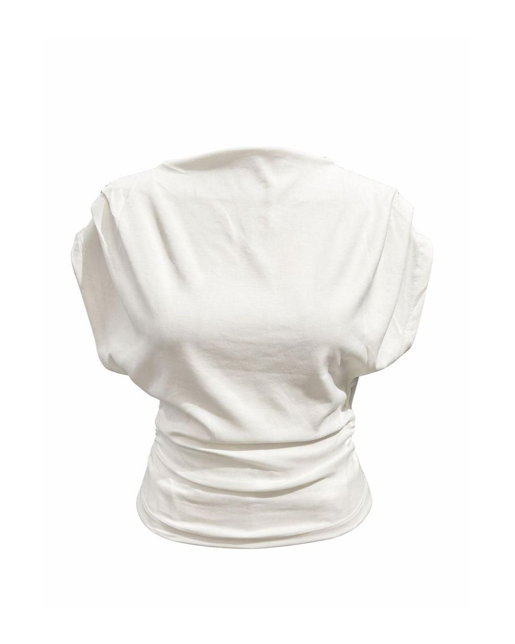 MixRay White High Waist Wide Leg Knit Co-Ord Set With Boat Neck