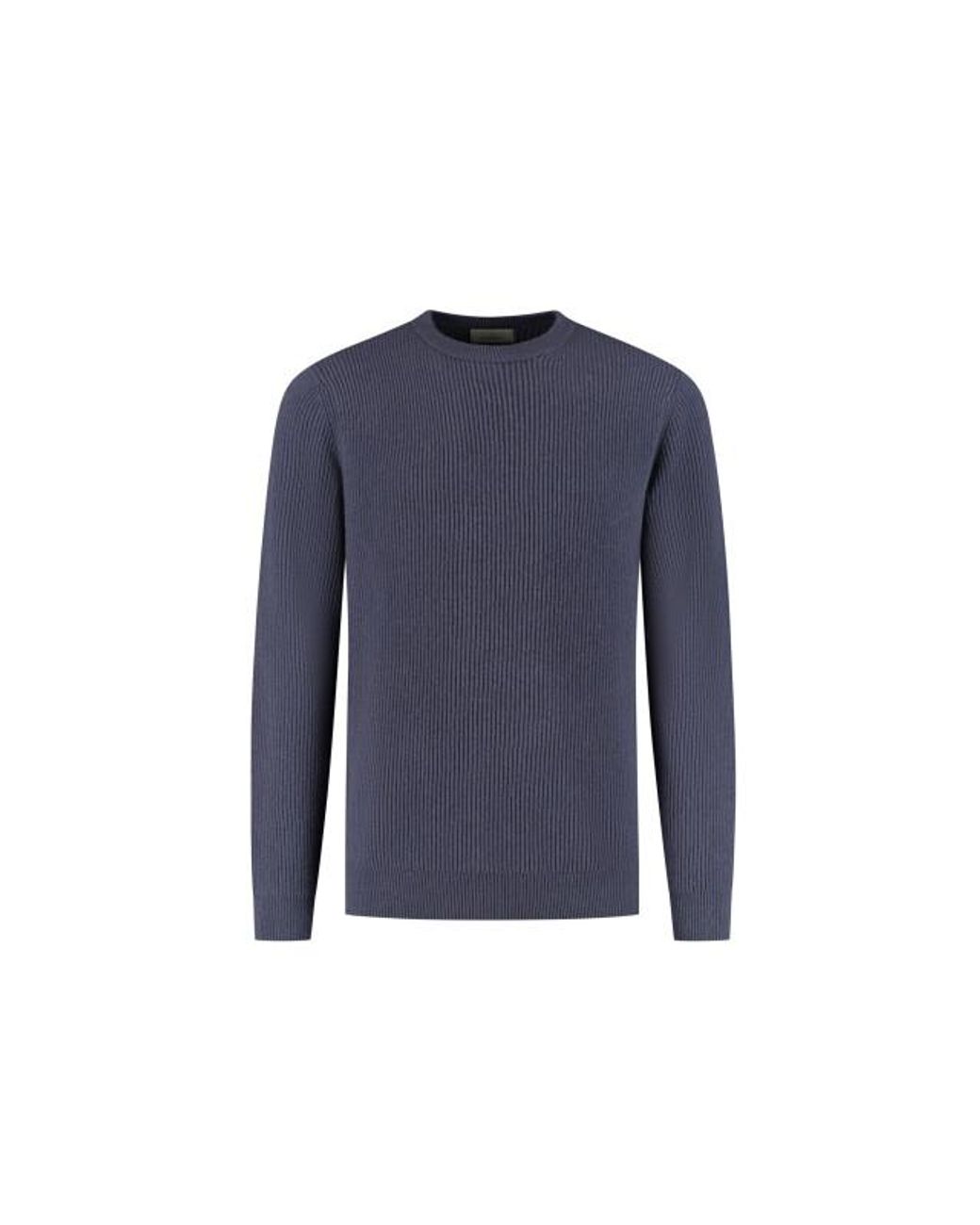 Dstrezzed Stef Rib Crewneck in het Blue voor heren