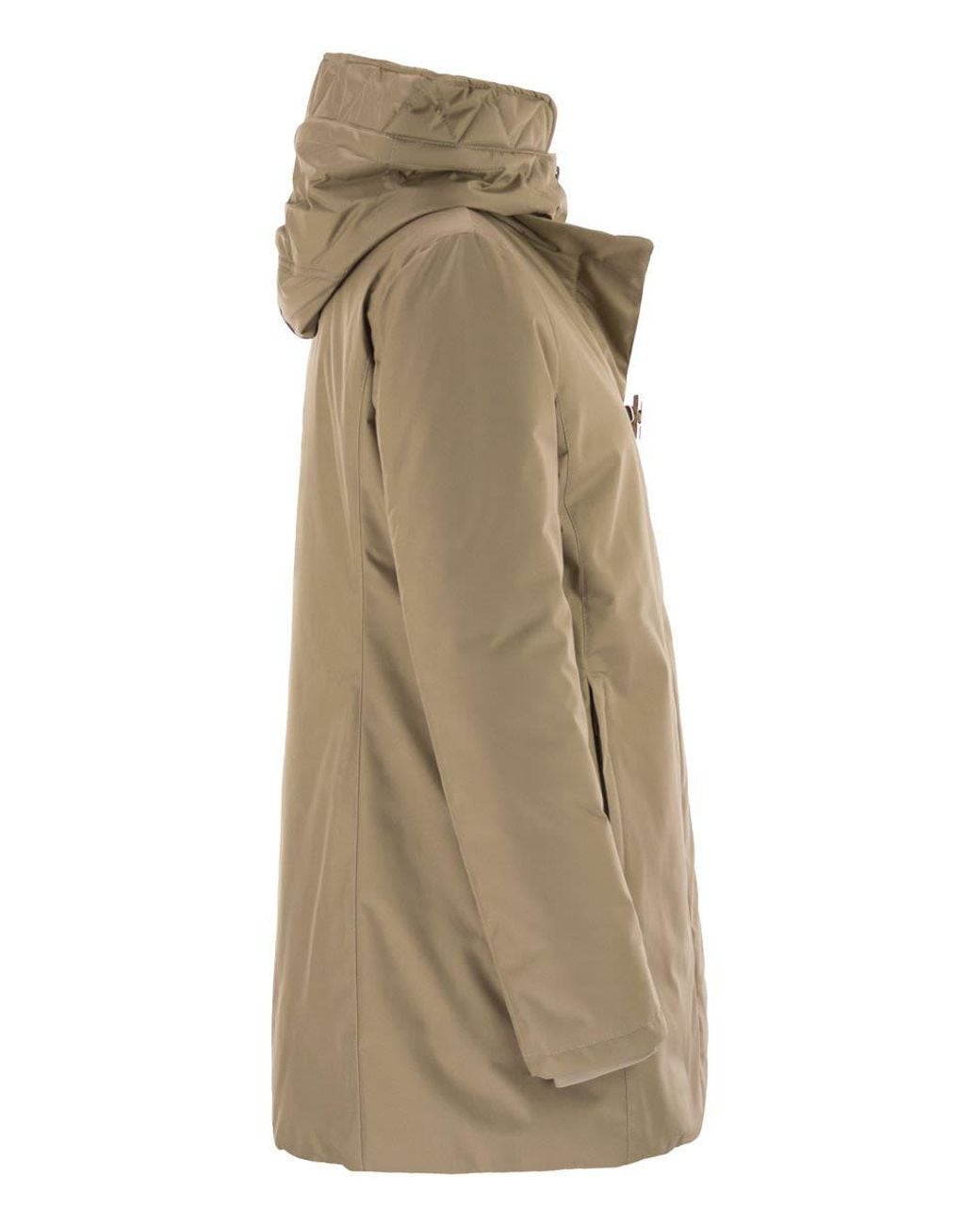 Fay Technische Gabardine Toggle Jas in het Natural