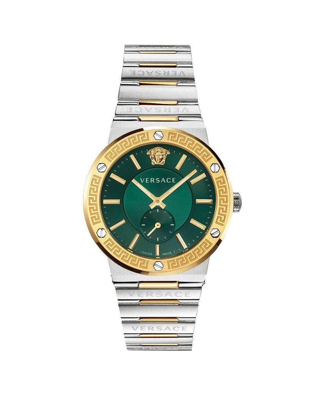Versace Metallic Vevi00420 Watch Greca Two-Tone Dial for men