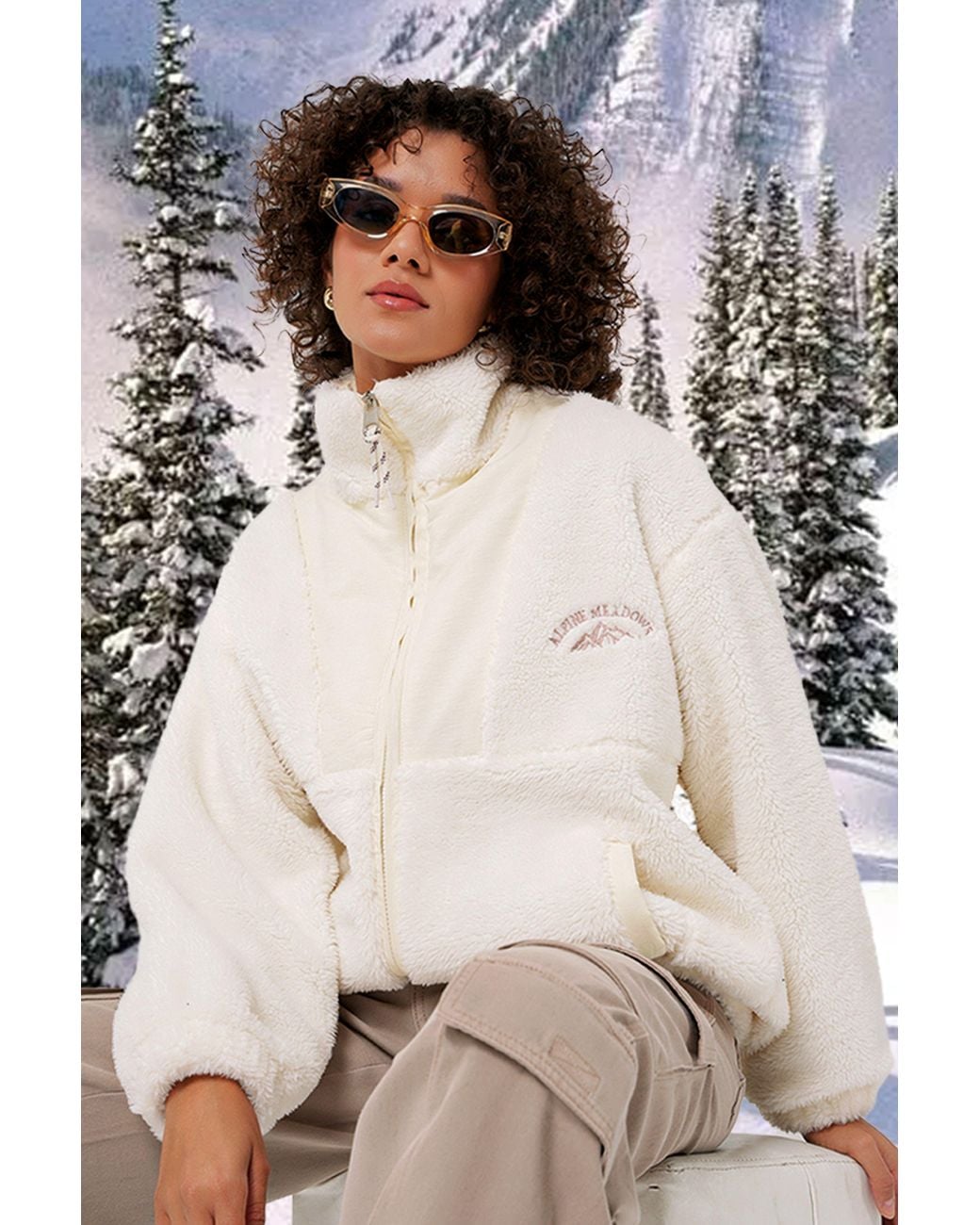 Bigdart White Hooded Plush Faux Fur Coat
